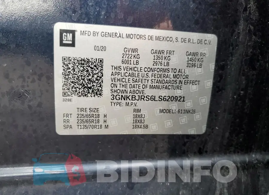 3GNKBJRS6LS620921 Photo# 14