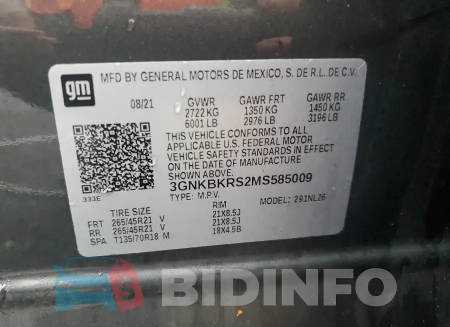 3GNKBKRS2MS585009 Photo# 14
