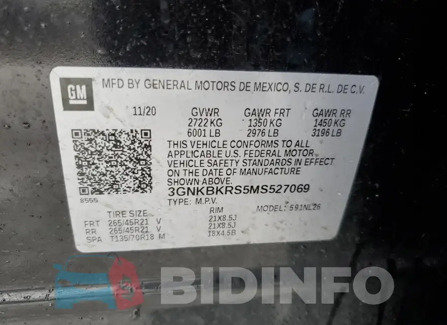 3GNKBKRS5MS527069 Photo# 13