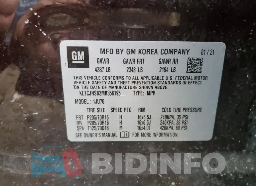KL7CJNSB3MB356195 Photo# 12