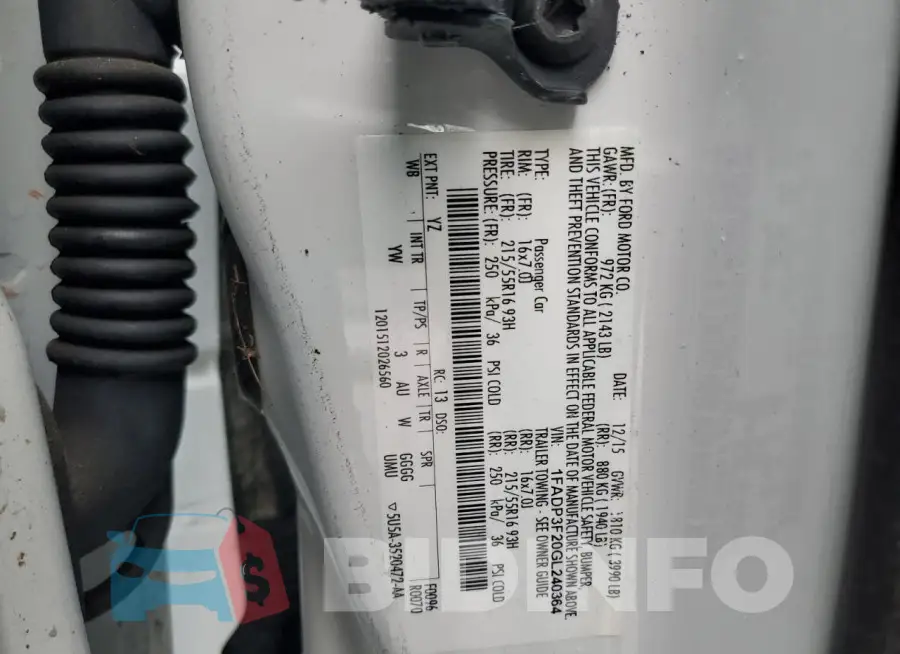 1FADP3F20GL240364 Photo# 13