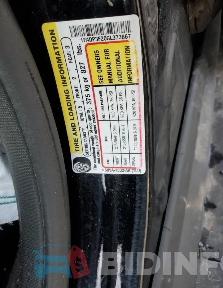 1FADP3F20GL373867 Photo# 12