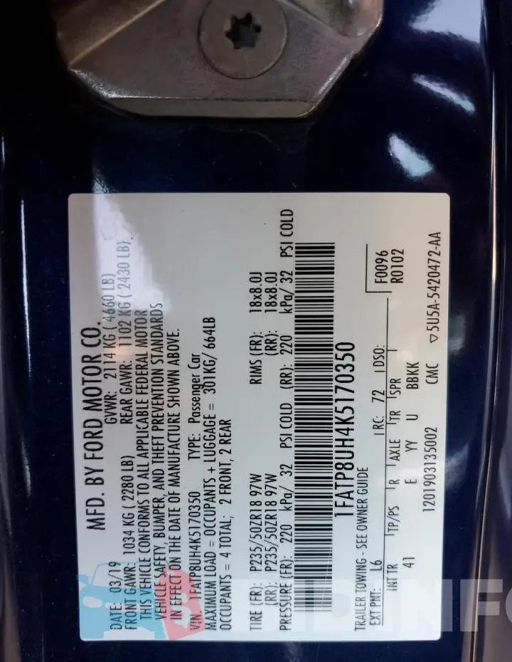 1FATP8UH4K5170350 Photo# 13