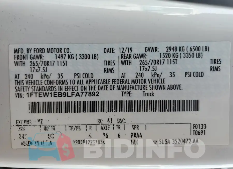 1FTEW1EB9LFA77892 Photo# 12