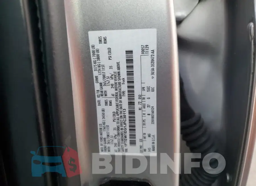 1FTEW1EG1JFC30113 Photo# 12