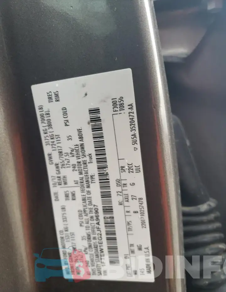 1FTEW1EG2JFA96907 Photo# 12