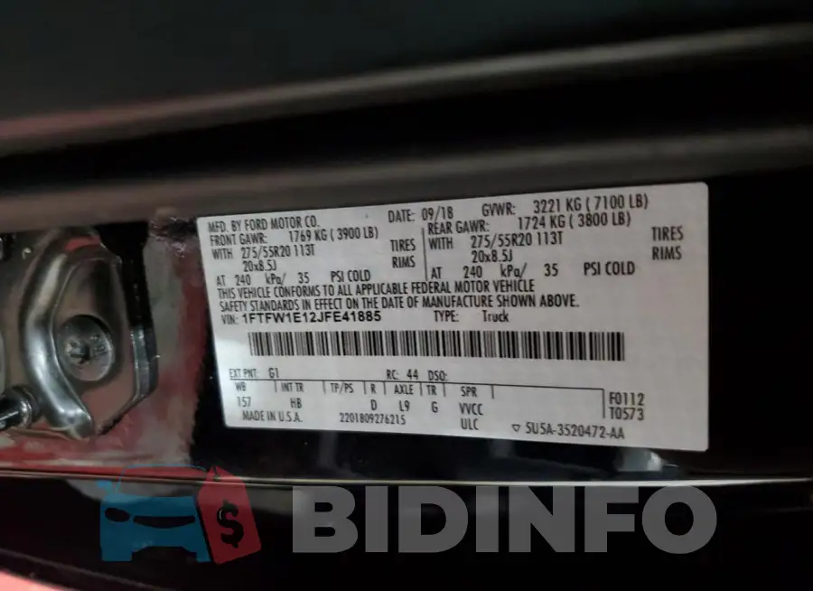 1FTFW1E12JFE41885 Photo# 12