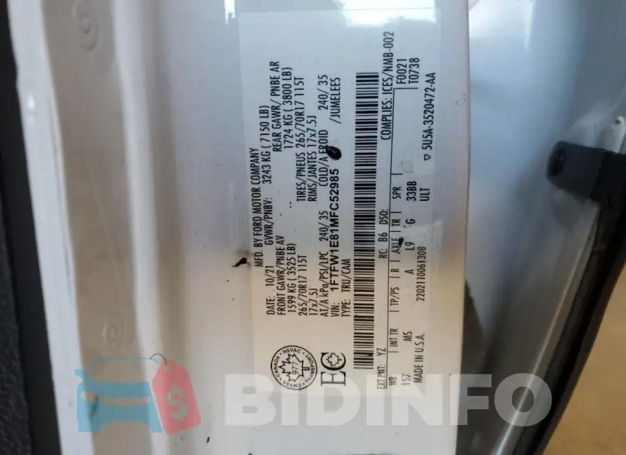 1FTFW1E81MFC52985 Photo# 13