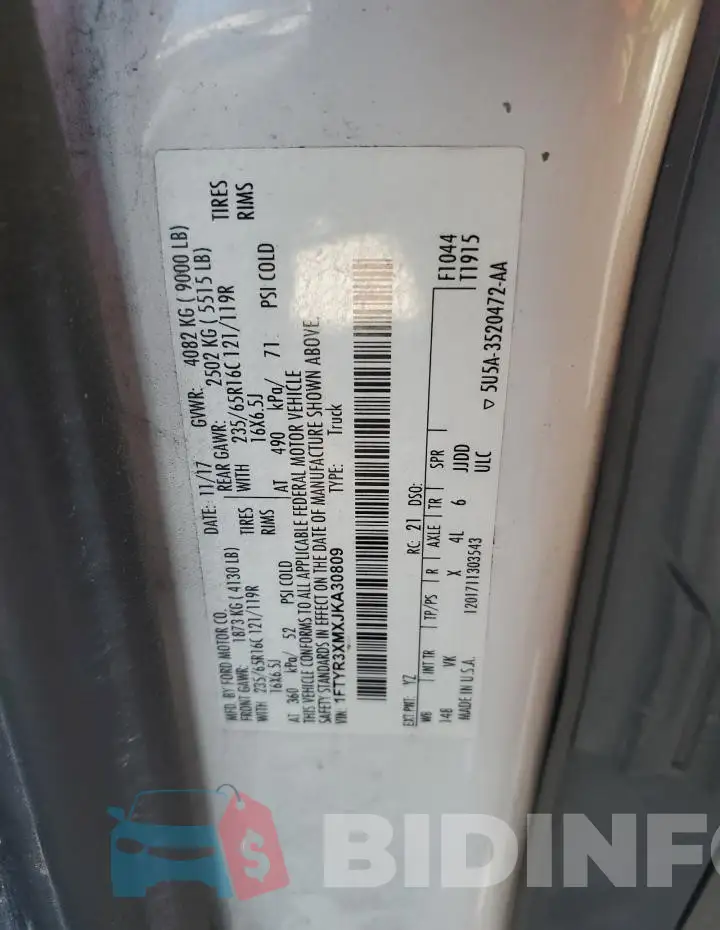 1FTYR3XMXJKA30809 Photo# 13