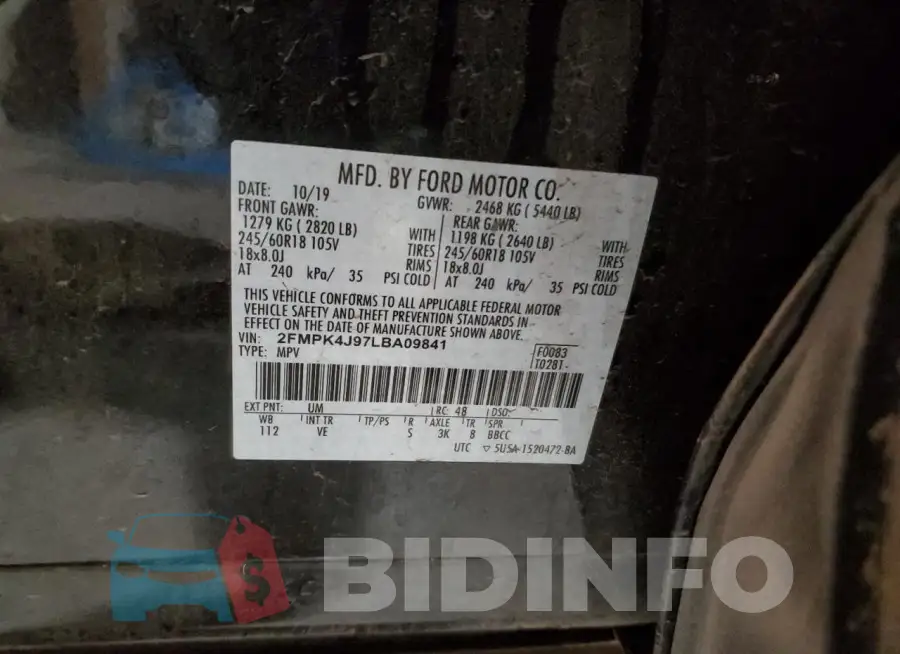 2FMPK4J97LBA09841 Photo# 14