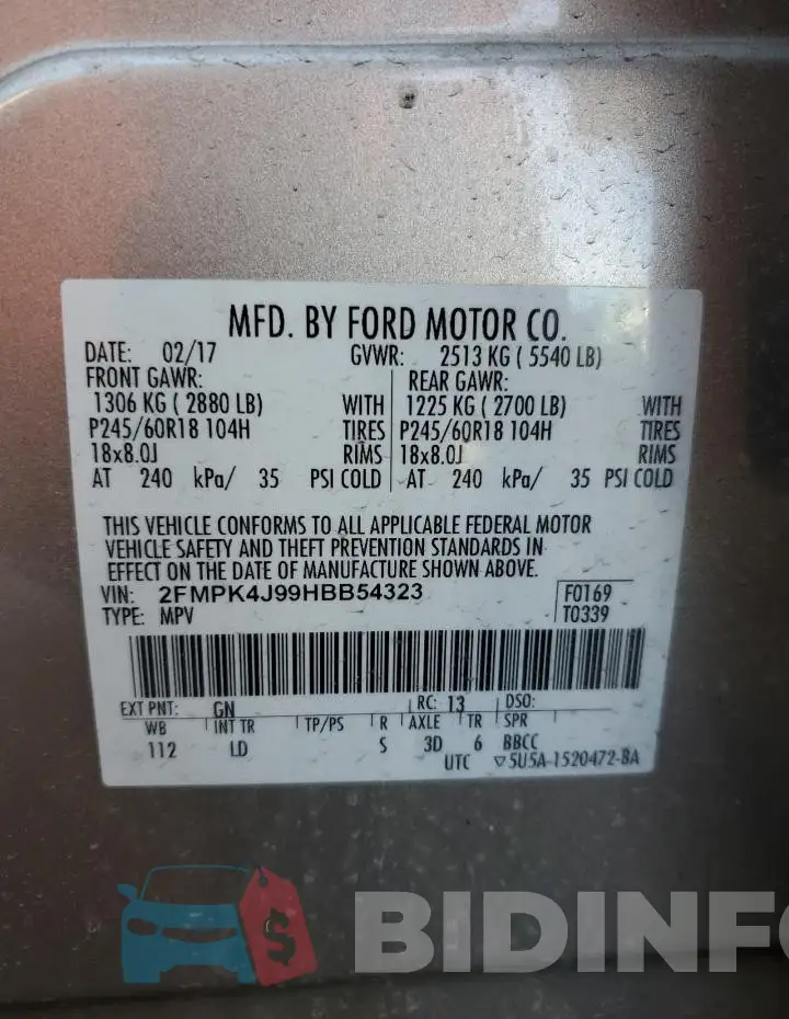 2FMPK4J99HBB54323 Photo# 12