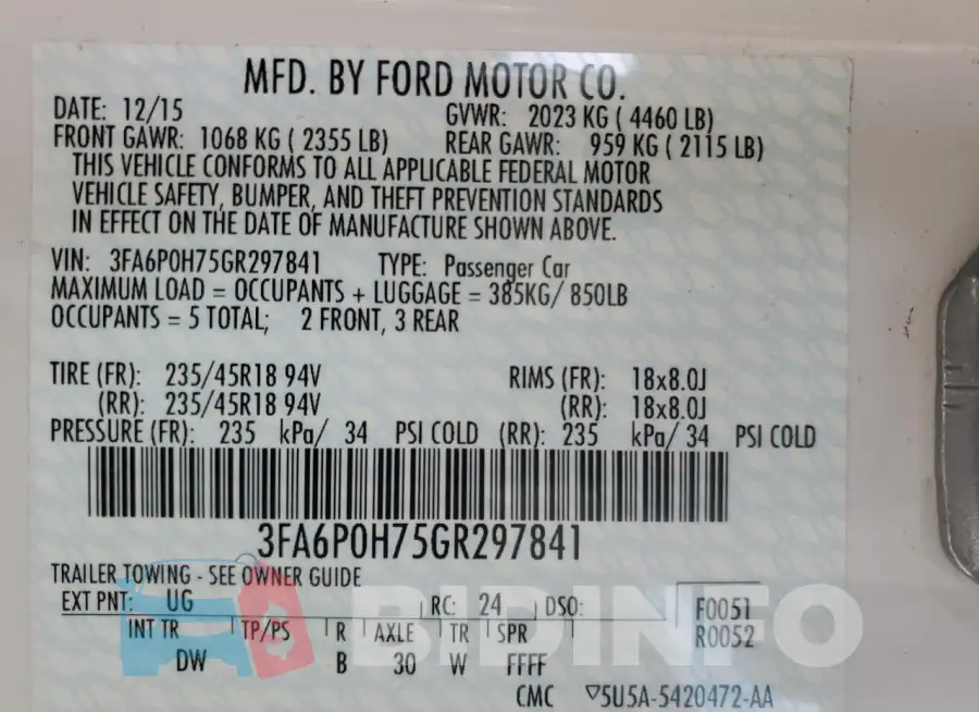 3FA6P0H75GR297841 Photo# 14