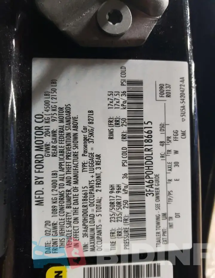3FA6P0HD0LR186615 Photo# 12