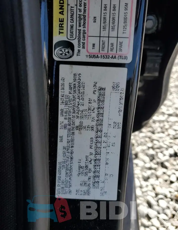 3FADP4AJ8GM206305 Photo# 12