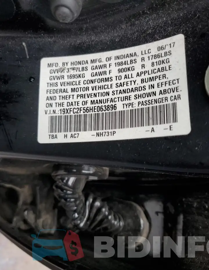 19XFC2F56HE063896 Photo# 12