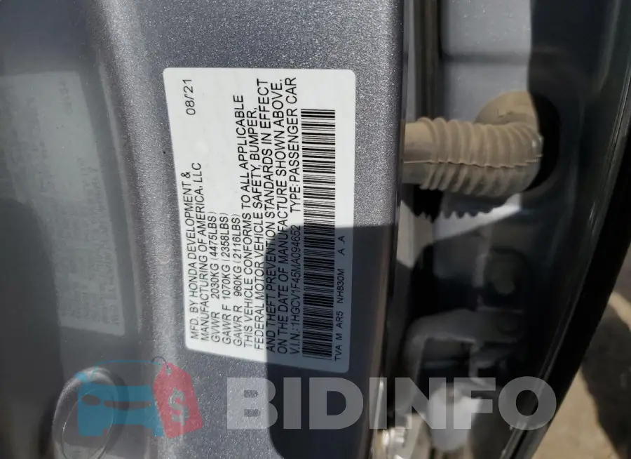 1HGCV1F45MA094652 Photo# 12
