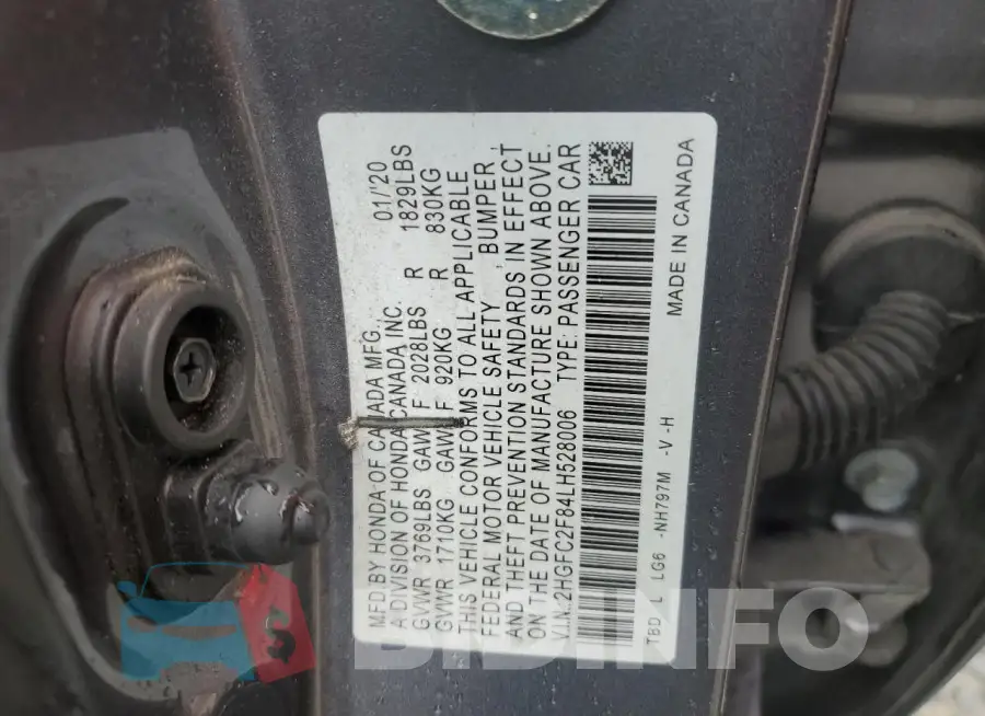 2HGFC2F84LH528006 Photo# 12