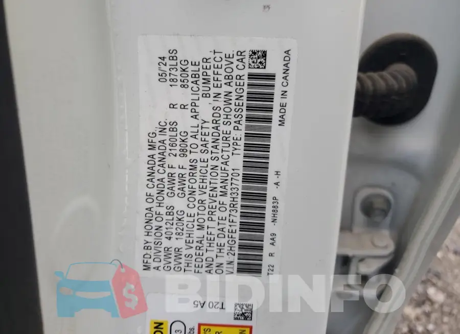 2HGFE1F73RH337701 Photo# 12