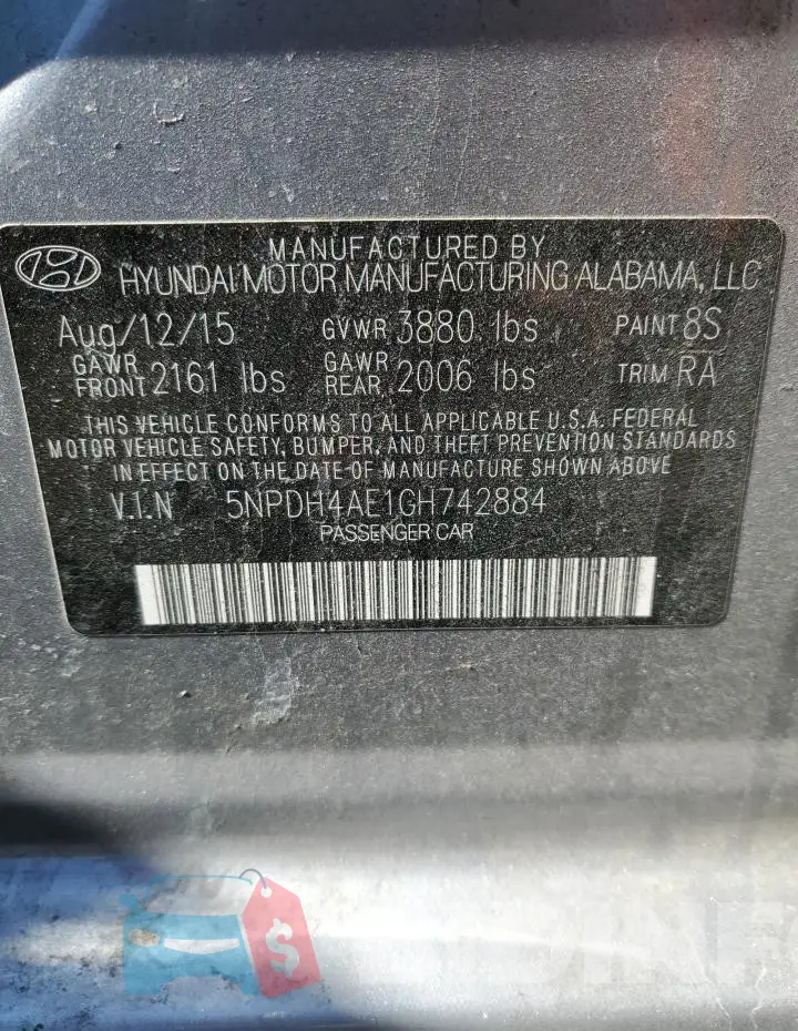 5NPDH4AE1GH742884 Photo# 12