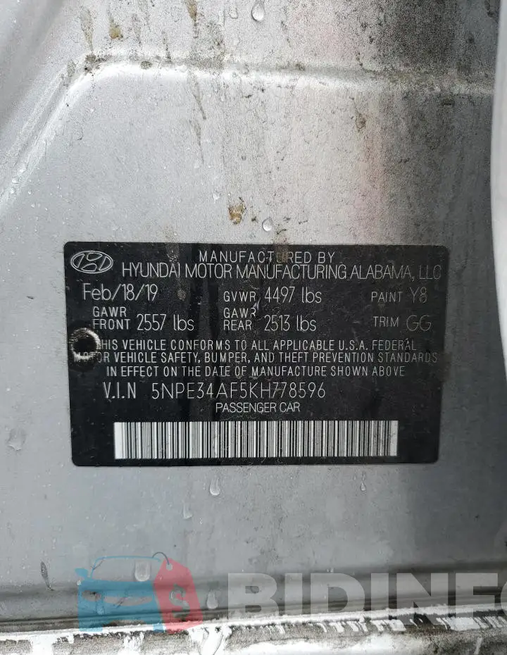 5NPE34AF5KH778596 Photo# 13