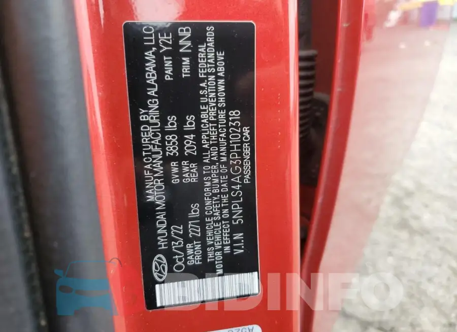 5NPLS4AG3PH102318 Photo# 12