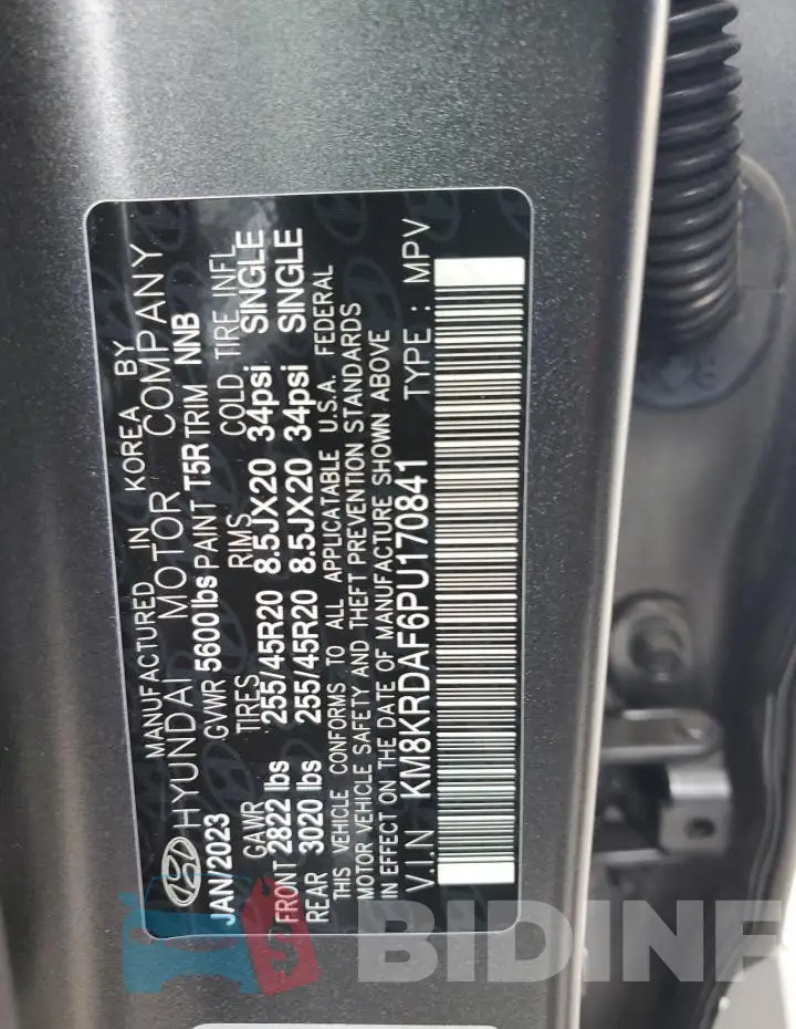 KM8KRDAF6PU170841 Photo# 14