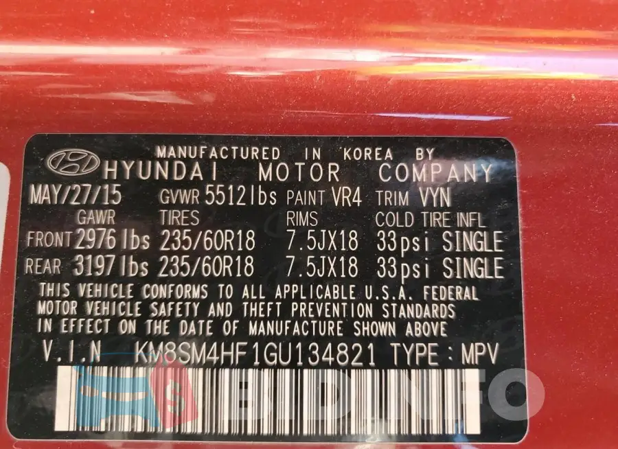 KM8SM4HF1GU134821 Photo# 13