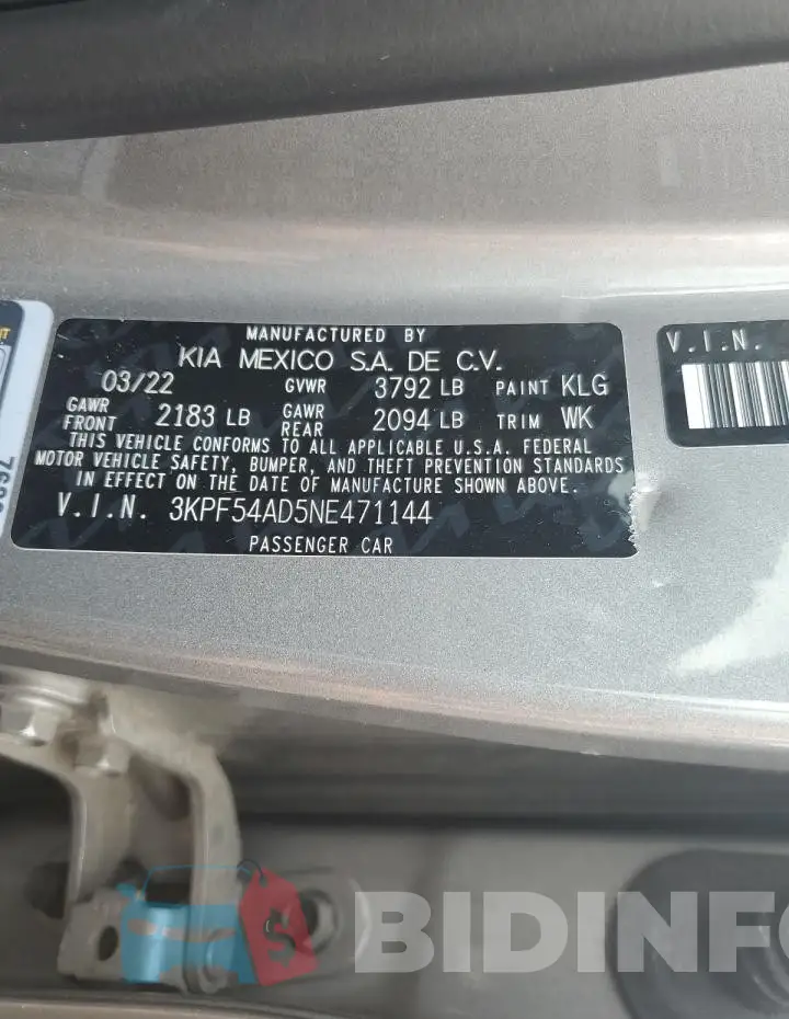 3KPF54AD5NE471144 Photo# 12