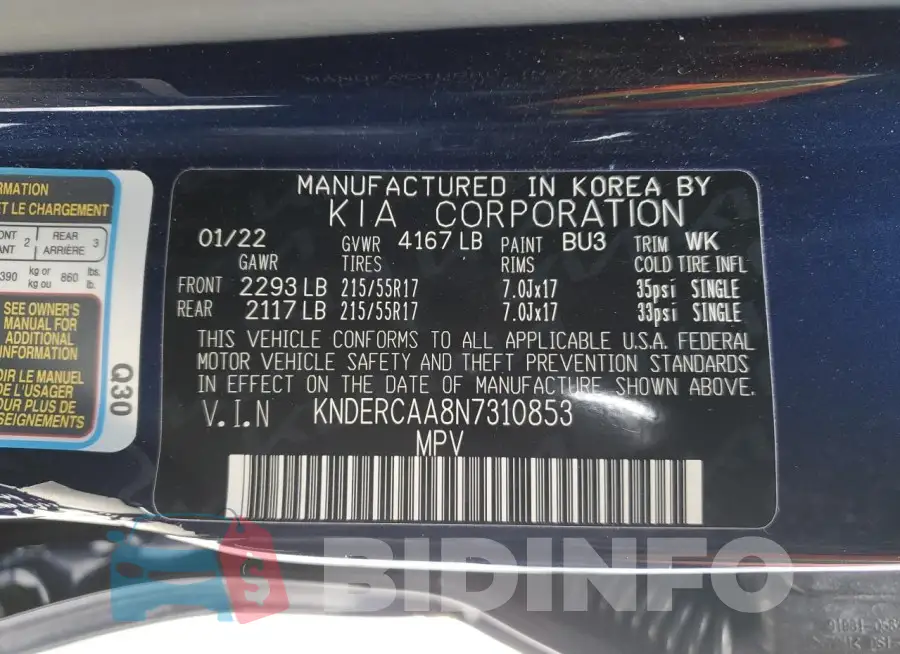 KNDERCAA8N7310853 Photo# 13
