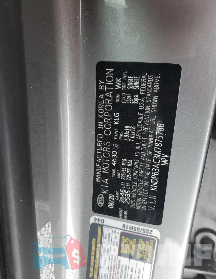 KNDP63AC3M7875786 Photo# 13