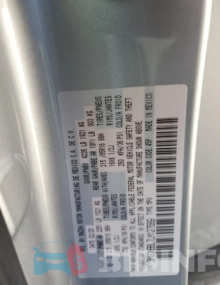 3MVDMBBL7LM127689 Photo# 14