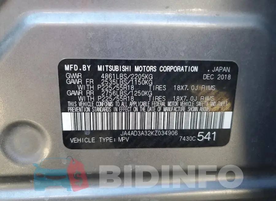 JA4AD3A32KZ034906 Photo# 14