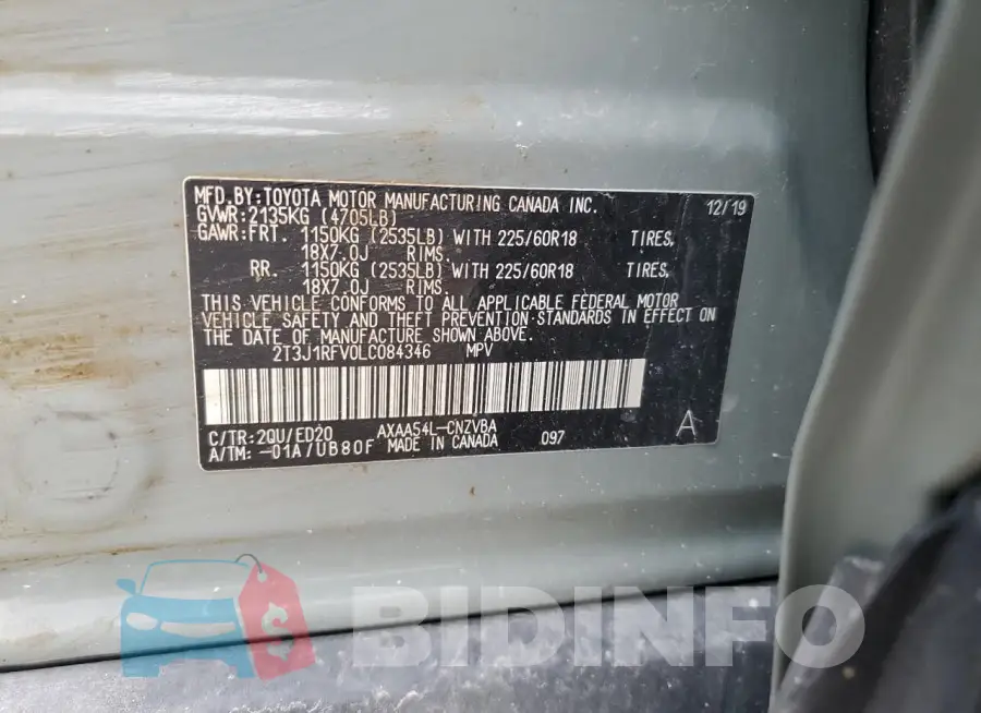2T3J1RFV0LC084346 Photo# 13