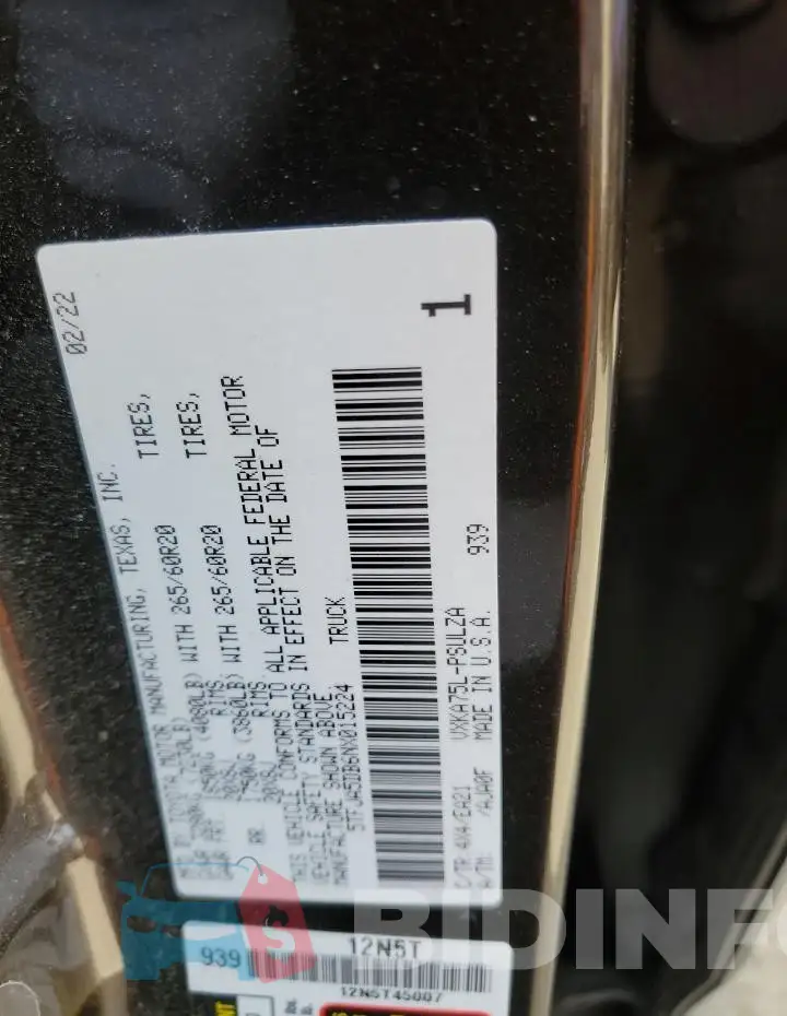 5TFJA5DB6NX015224 Photo# 13