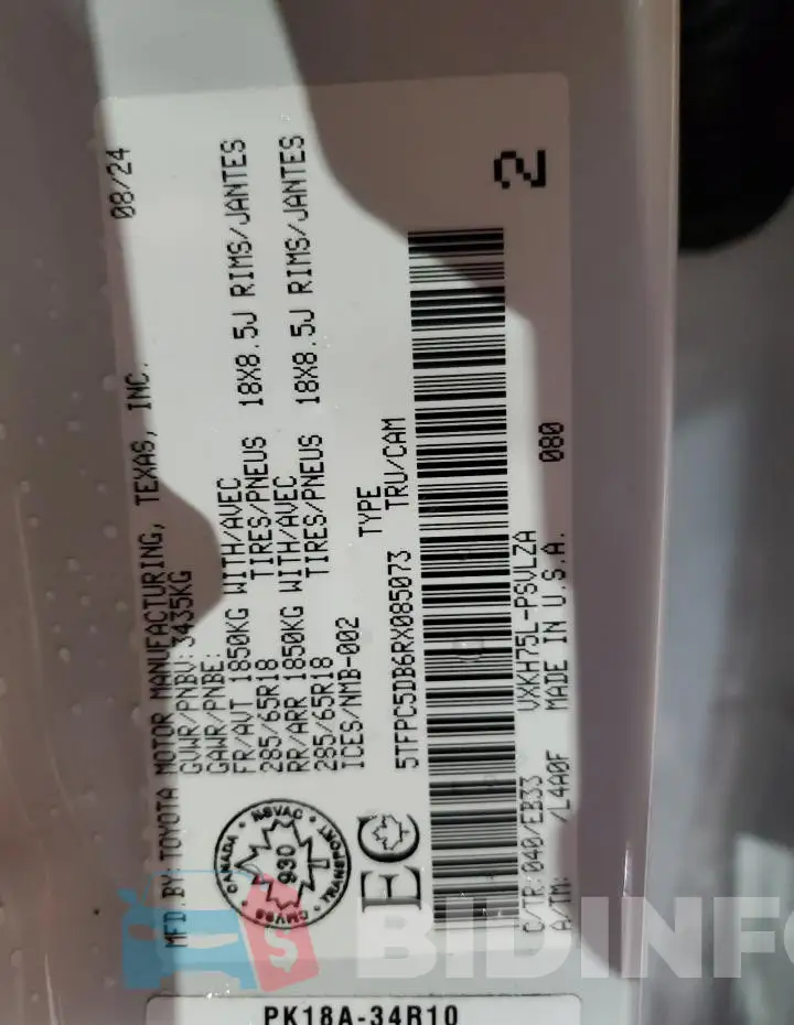 5TFPC5DB6RX085073 Photo# 12