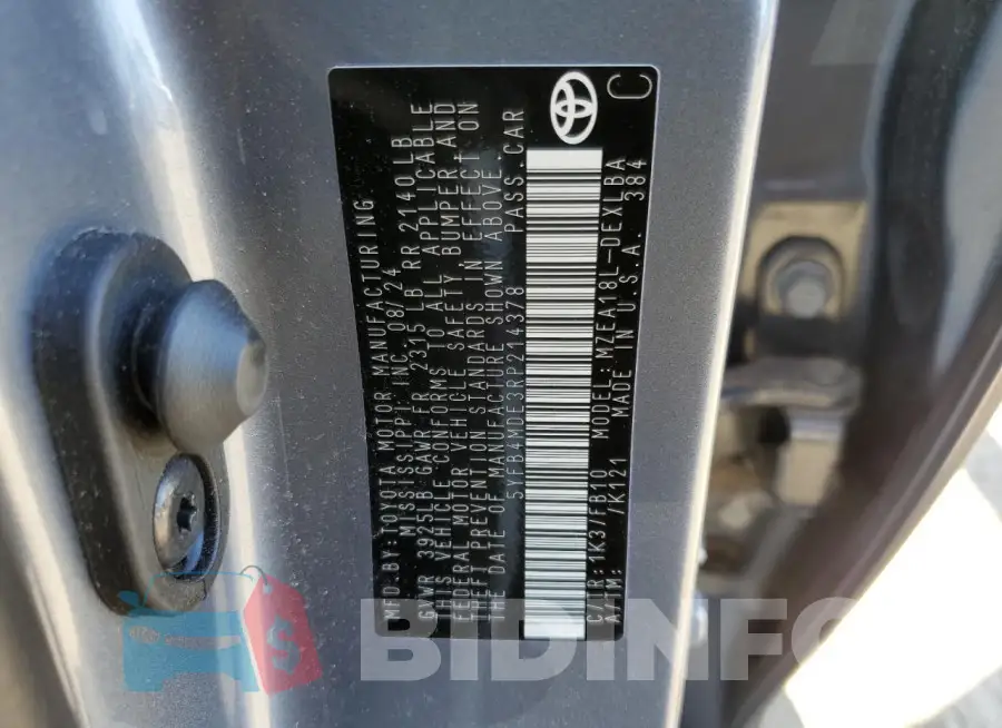 5YFB4MDE3RP214378 Photo# 12