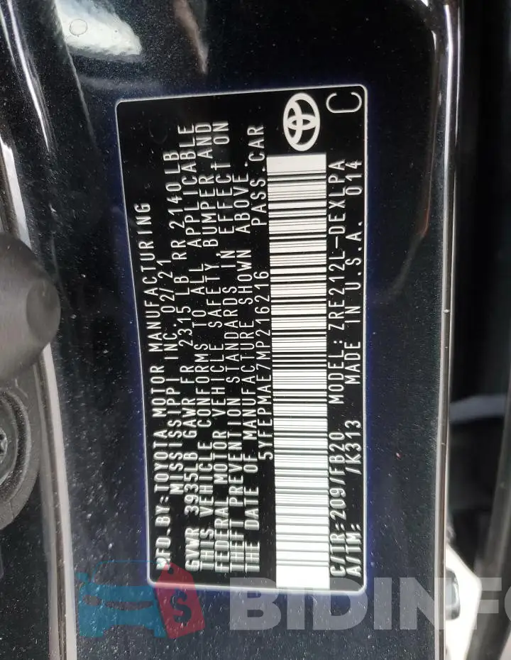 5YFEPMAE7MP216216 Photo# 12