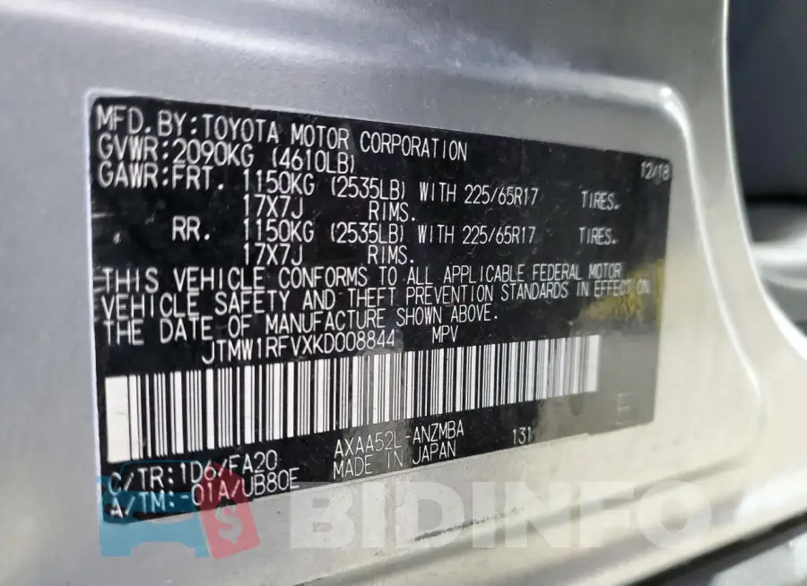 JTMW1RFVXKD008844 Photo# 13