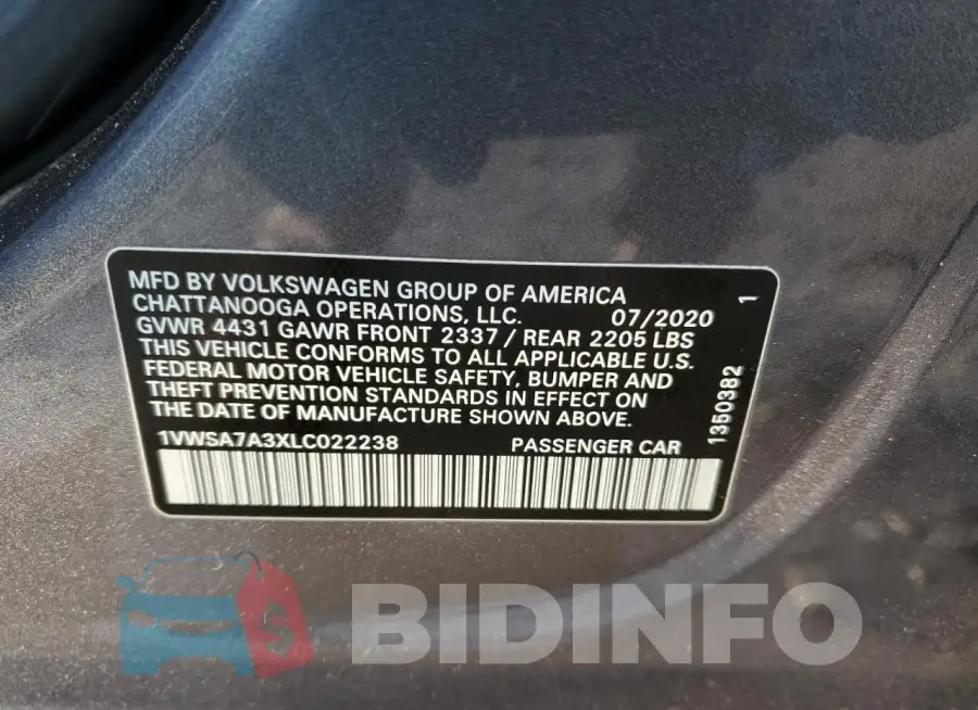 1VWSA7A3XLC022238 Photo# 13