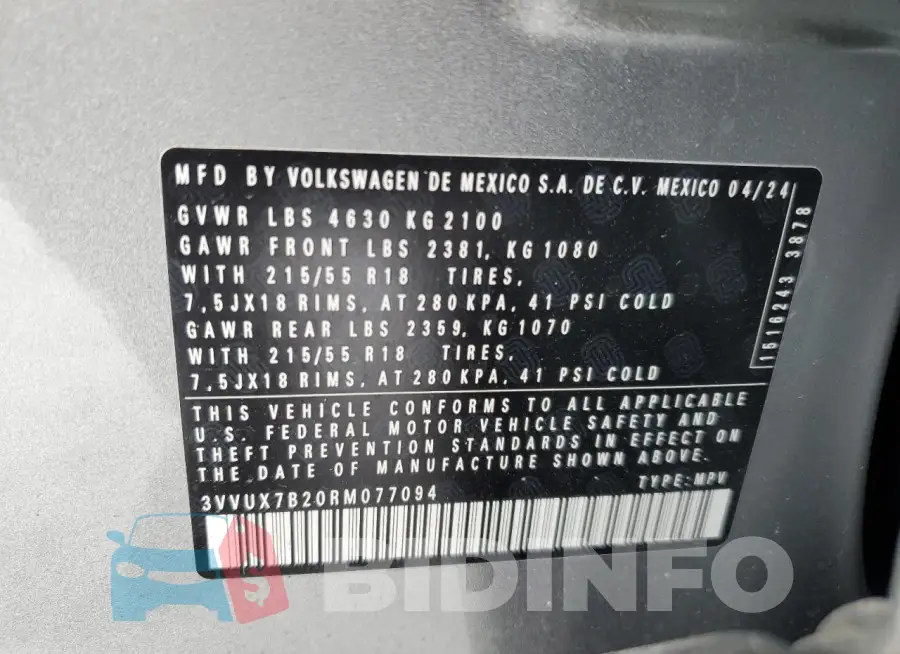 3VVUX7B20RM077094 Photo# 13