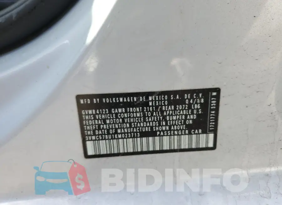 3VWC57BU1KM023713 Photo# 13