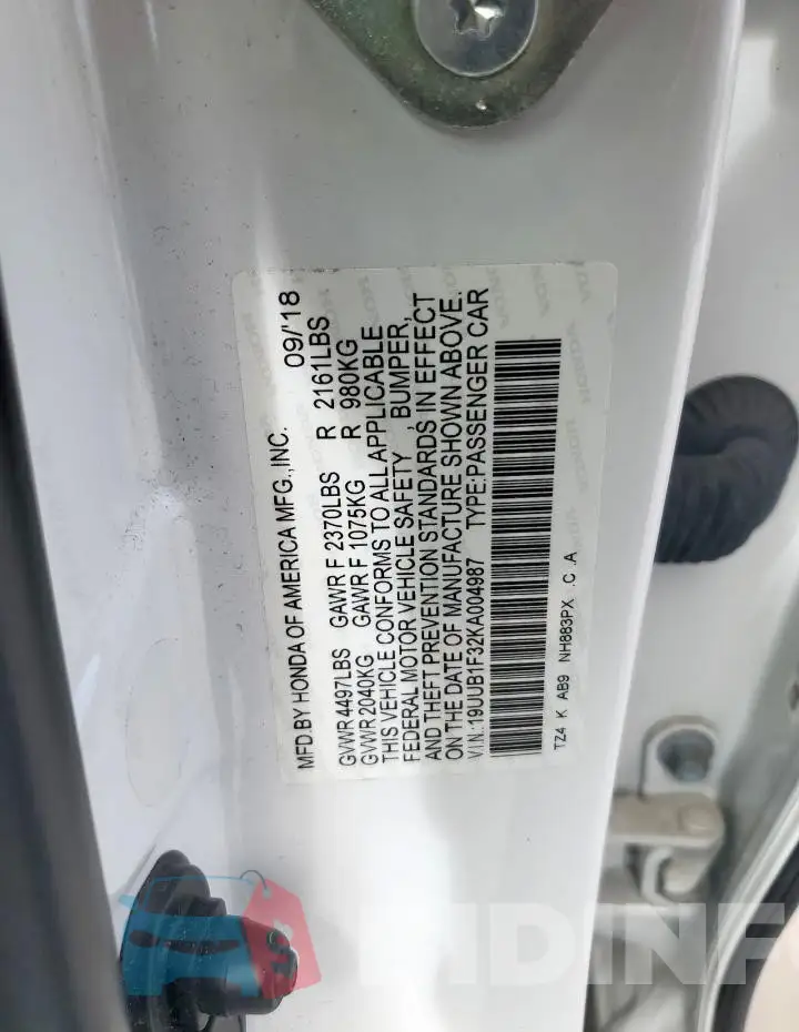 19UUB1F32KA004987 Photo# 12