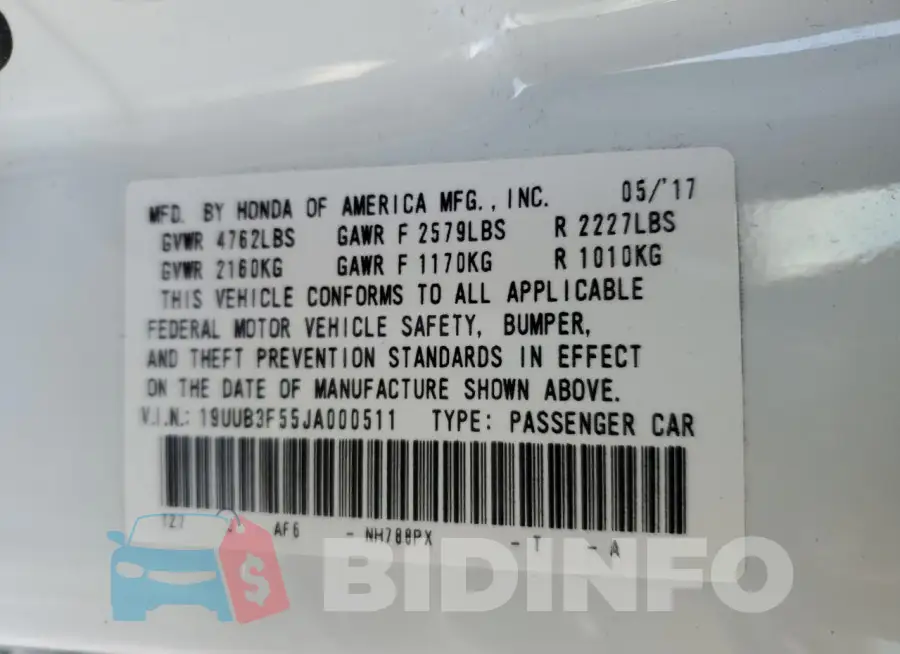 19UUB3F55JA000511 Photo# 12