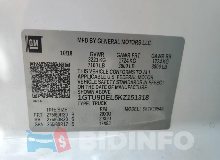 1GTU9DEL5KZ151318 Photo# 12