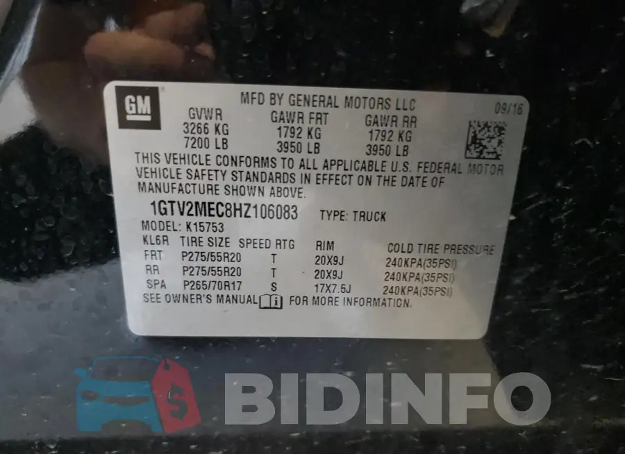 1GTV2MEC8HZ106083 Photo# 12
