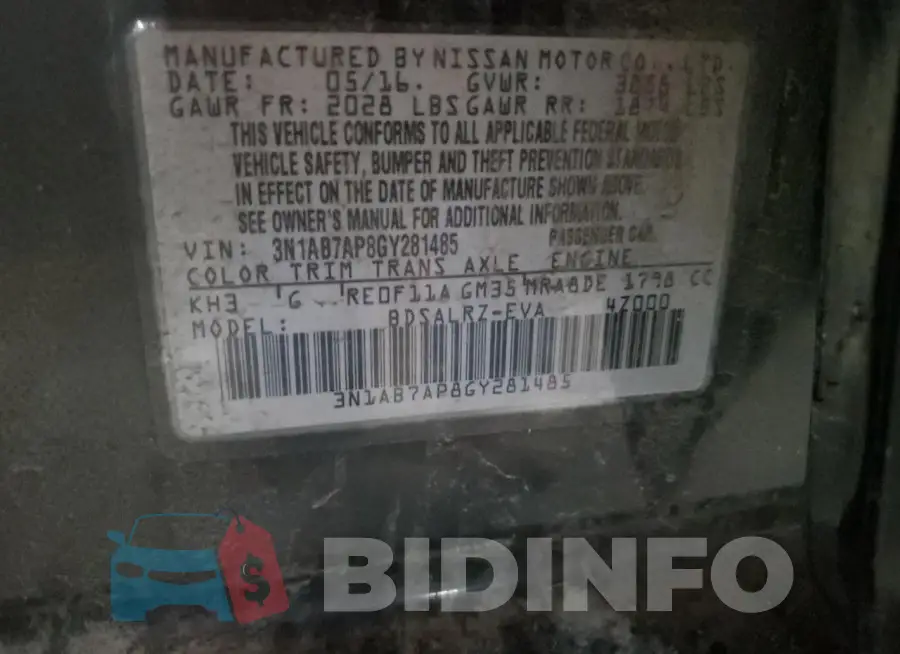 3N1AB7AP8GY281485 Photo# 12