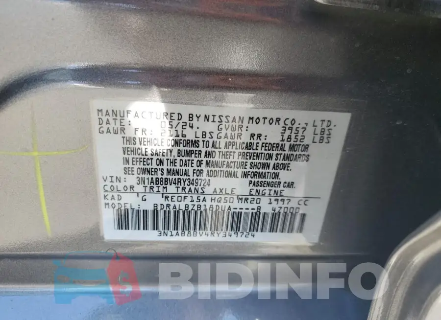 3N1AB8BV4RY349724 Photo# 13