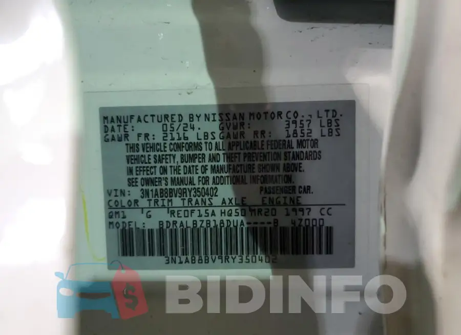 3N1AB8BV9RY350402 Photo# 12