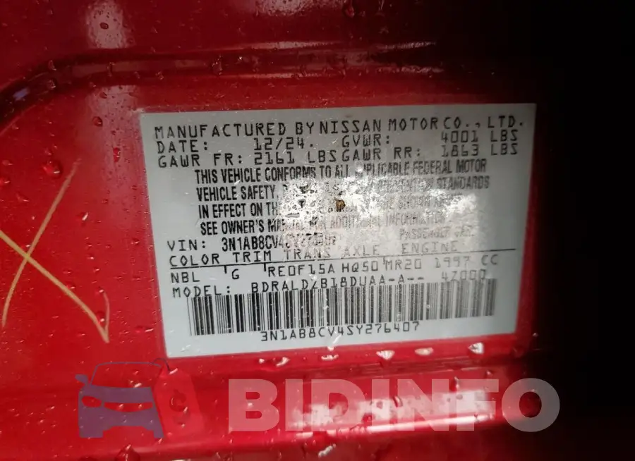 3N1AB8CV4SY276407 Photo# 12