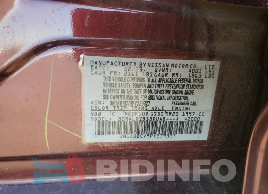 3N1AB8CV9PY239327 Photo# 12